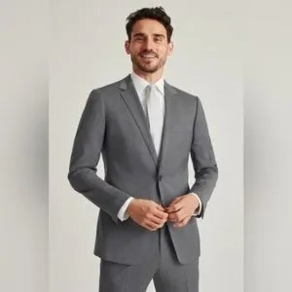Bonobos Men's Jetsetter Stretch Wool Suit Gray 42R & 33W